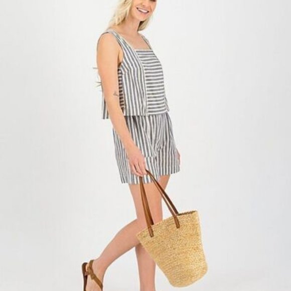 Old Khaki Womens Tully Linen PlaysuitStriped Romper XL - Picture 3 of 5